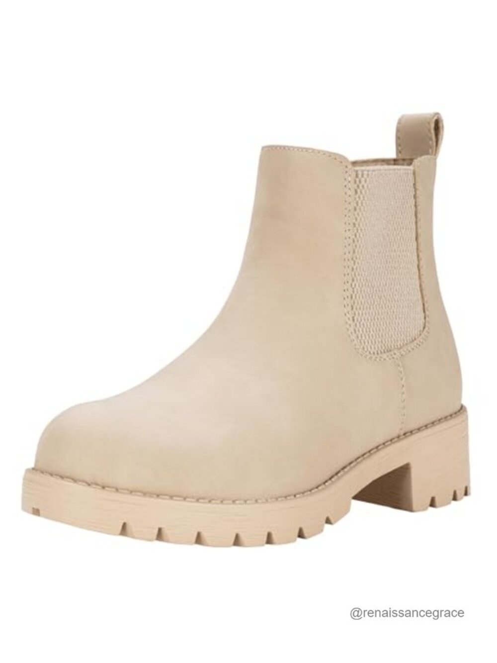 Women's Chelsea Ankle Boots Faux Leather Pull-On Low Block Heel Booties